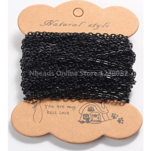 Iron Cable Chains Soldered Flat Oval Necklace Chain for Jewelry Making DIY Accessories Gunmetal, 4x3mm