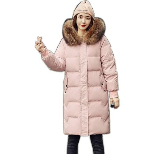 2019 Winter Women Down Coat 90% White Duck Down Extremely Warm Jacket Raccoon Fur Detachable Hooded Down Coat New