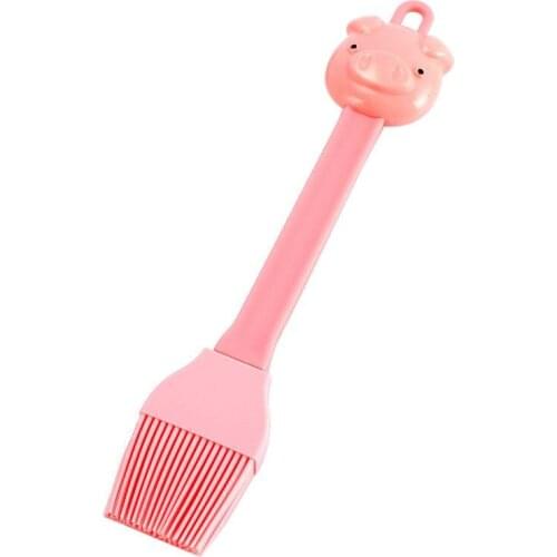 Kapmore 1pc Food Grade Silicone Oil Brush Cartoon Pig Decor Silicone Basting Brush Silicone Pastry Brush BBQ Tools Accessories