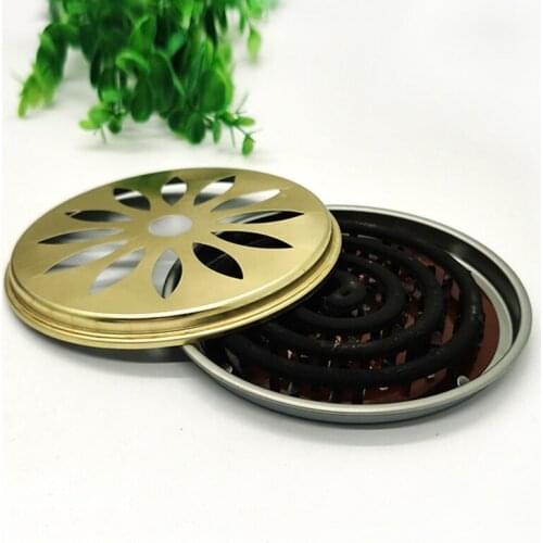 1pcs Portable Mosquito Coils Holder Burner Repellant Metal Insect box Repellent Rack sawtooth mesh bracket With Cover Home Decor
