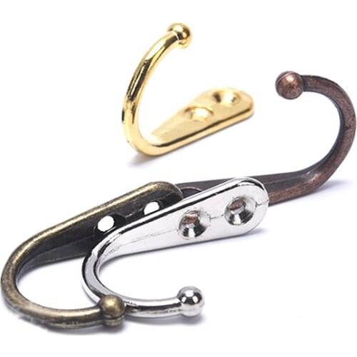 1PCS Key Bag Hat Small Hooks Hanging Hook Antique Zinc Alloy Furniture Hasp Hook Hanger Wall Hook Organizer