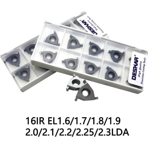 10PCS 16IR EL1.6 LDA 1.7 1.8 1.9 2.0 2.1 2.2 2.25 2.3 LDA DESKAR CNC Lathe Turning Tool Carbide Grooving insert For P.M.K