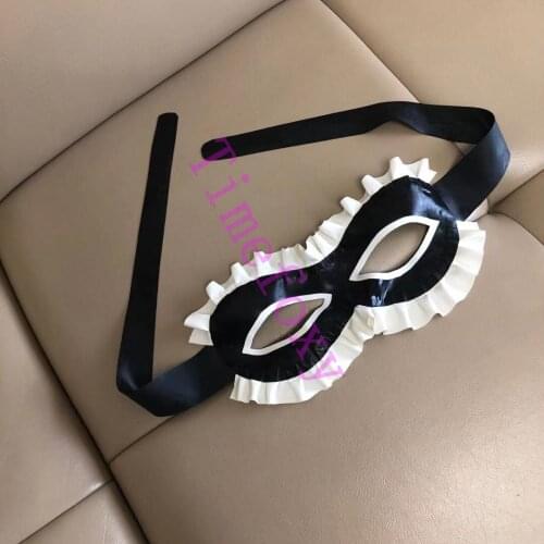 100% latex eye Mask Rubber fetish hood party gears costumes accessories for Party halloween face masks