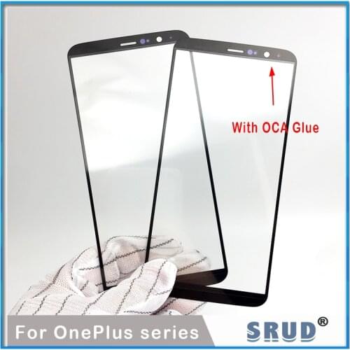 2pcs LCD Front Touch Screen Glass Lens With OCA Adhesive Glue For One plus 1 + 3 5 5T 6 7 7pro replacement