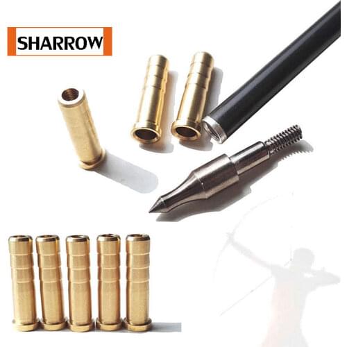 24 pcs Free Shipping Archery Arrow Insert Copper 38 Grains 6.2mm Carbon Rod OD7.6mm Bob-Weight Broadhead