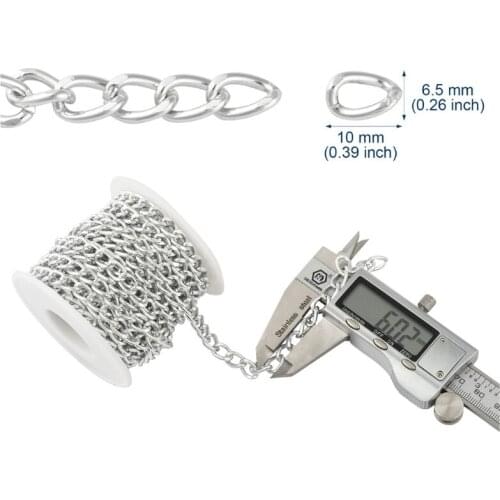 63HC 1 Roll 5m Aluminum Twisted Curb Chains for DIY Necklaces Bracelets Materials Jewelry Making Findings
