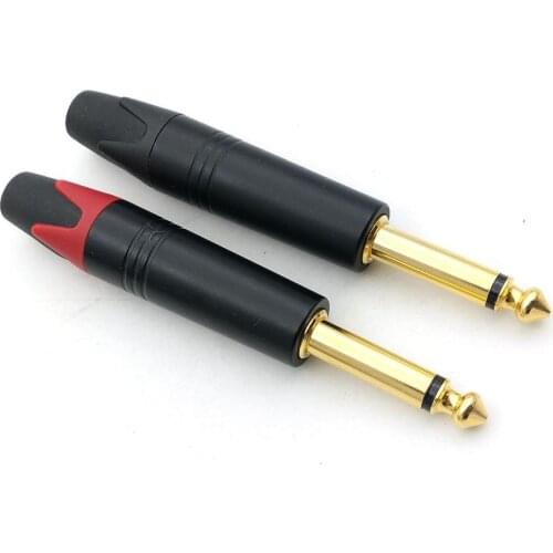 100pcs 6.35 mm mono (1/4 in) Jack Male TRS Audio Plug Connector