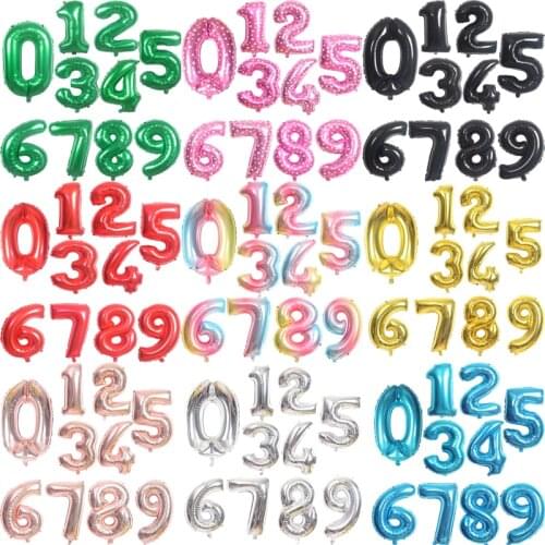 Large Foil Birthday Silver Gold Helium Number Balloon Holiday Wedding Party Decorations Kids Baby Shower Anniversary Air Globos