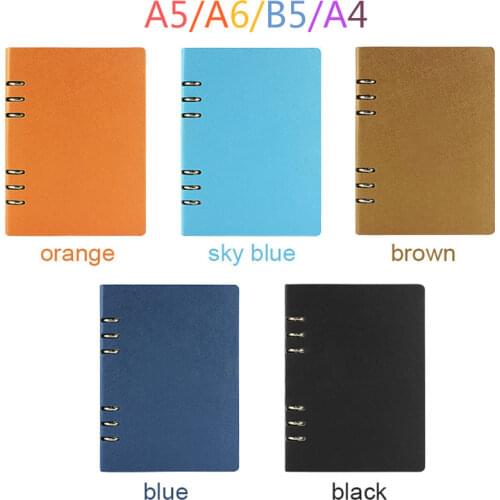 Faux Leather Notebook A5 A6 B5 A4 Large Spiral Notebook Agenda Organizer Hardcover Business Loose-leaf Notepad Stationery