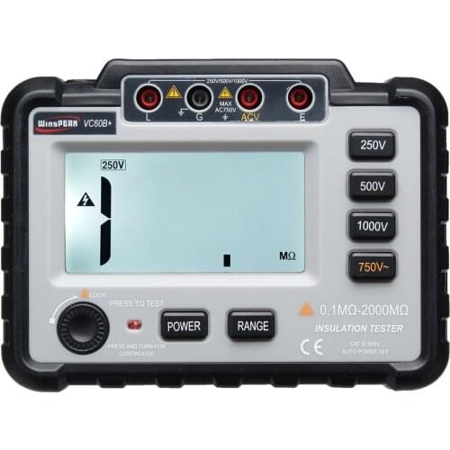 VC60B + Digital Insulation Resistance Tester Earth Ground Meter Megger Megohmmeter Portable Volt Voltmeter Multimeter