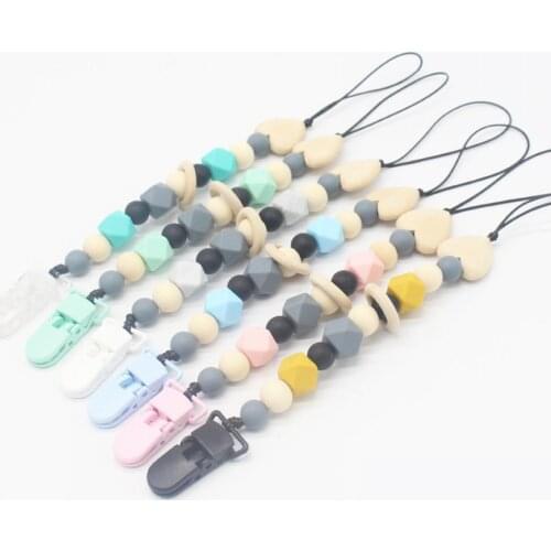 Baby Anti-Lost Pacifier Clips Chain for Baby Nipples Chew Toys Chain Cute Safe Silicona Nipple Leashes Chains Plastic Clips