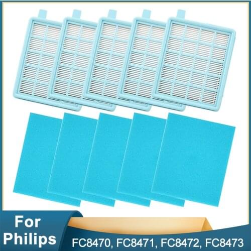 10PCS Hepa Filters for Philips FC8470 FC8471 FC8472 FC8473 FC8474 FC8476 FC8477 Vacuum Cleaner Filters Kit Parts