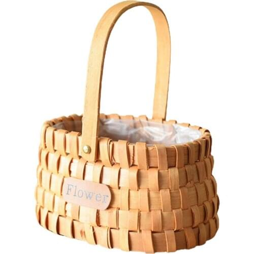 Flower Arrangement Baskets Shopping Floral Packaging Wedding Home Decor Rectangle Round Small Trapezoid Handmade Brown Storage