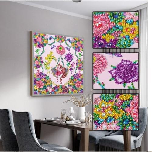 Beautiful Diamond Painting Special Shaped Diamond Mosaic Flower Handicraft Needlework Rhinestone DIY Diamond Embroidery Mandara