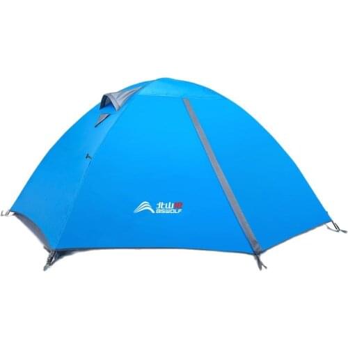 BSWOLF 2 Person Outdoor Camping Tourism Tent Aluminum Pole Lightweight Double Layer Portable Tent For Mountain Hiking