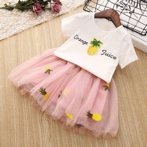 Toddler Girls Summer Clothes for Girls 2020 Kids Outfits Infant Baby T-Shirt + Skirt Girl Set Children Clothing Vetement Enfant