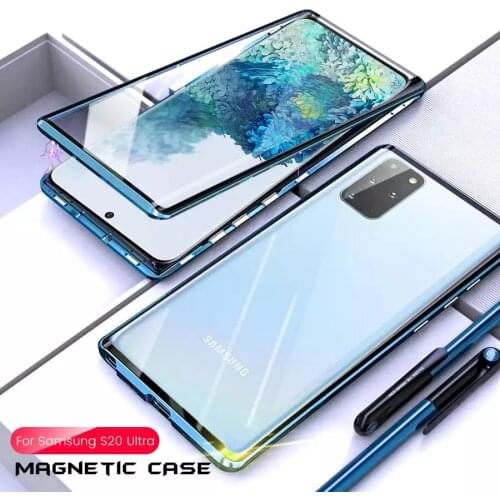 Magnetic Metal Adsorption Double-sided Glass Case For Samsung A71 A70 A51 A50 M31For Samsung S20 S10 S9 S8 Note 10 9 8 Plus Lite