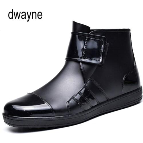 Men Pvc Rain Boots Ankle Waterproof Shoes Water Shoes Male Botas Rubber Short Rainboots winter boots dfv67