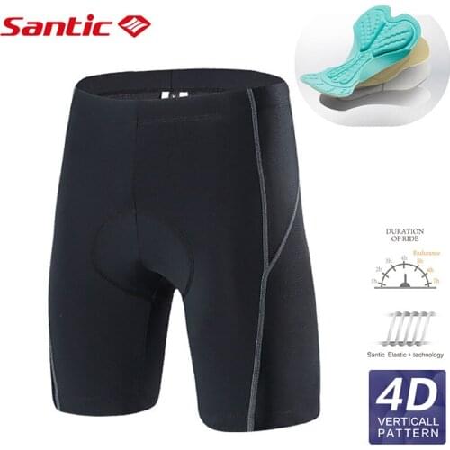 Santic Men Cycling Shorts Coolmax 4D Pad Shockproof MTB Bike Shorts Breathable Reflective Anti-pilling Road Bike Bicycle Shorts