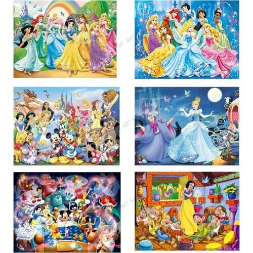 Disney 5D DIY Diamond Painting"Cartoon Princess "diamond Mosaic Embroidery Full Drill Cross Stitch Kits Children Home Decor Gift