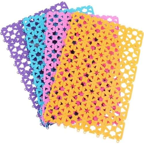 4-Pack Pet Mat for Bunny Rabbit Cage Plastic Heart Hole Splice Feet Pad Water Leak Holder in Cages Dog Cat Rabbit Mats