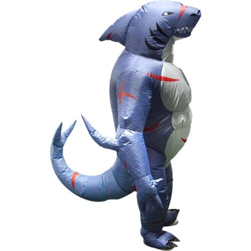 Novelty Adults Inflatable Shark Costume Animal Muscle Shark Costume Suit Fancy Dress Halloween Cosplay Party