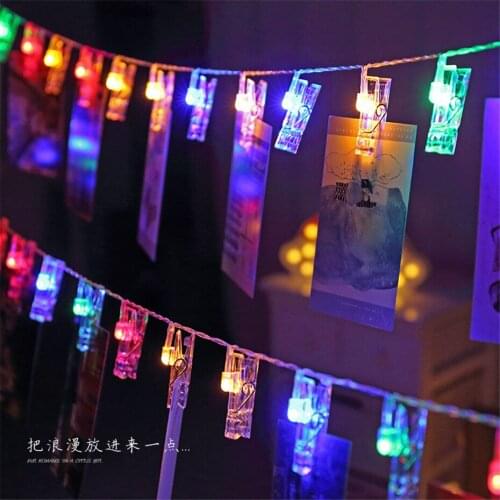 Photo Hanging Clips String Light Clothespins For Photo Led Fairy Decoration Garland 3/6/10M Battery Operated For Bedroom Decor