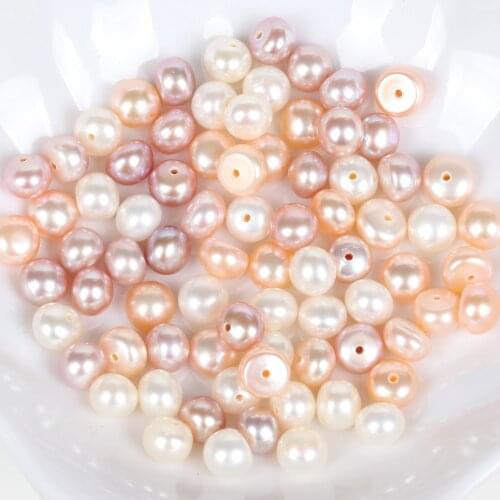 Natural Freshwater Pearl Beads AAAHigh Quality Nearly Round Punch Loose Beads for Jewelry Making DIY Bracelet Earrings Ear Studs