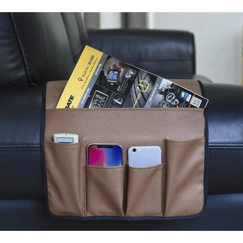 Anti-slip Sofa Couch Chair Recliner Armrest Soft Caddy Organizer Holder Mobile Phone Storage Bag Remote Control Storage Bag New
