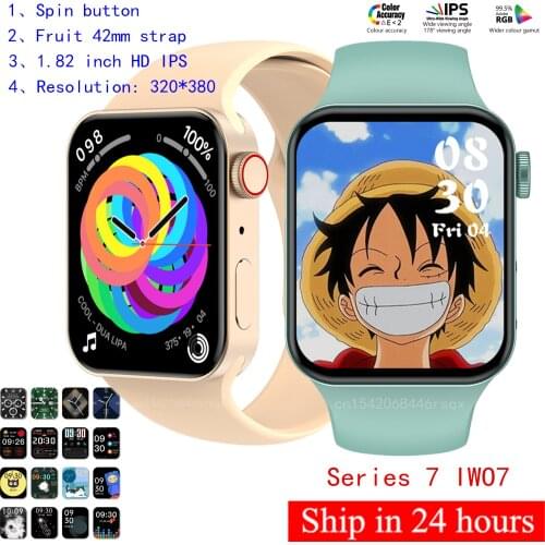Series 7 IWO7 Smart Watch 1.82 HD IPS 320*380 Music Player BT Call Heart Rate Blood Pressure for Android IOS PK HW22 M26 W37 W56