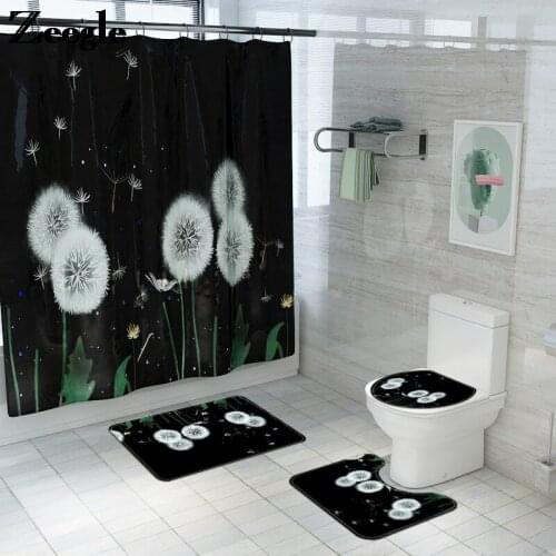 Modern Style Bath Mat and Waterproof Shower Curtain Set Floor Rugs Bathroom Carpet Anti-Slip toilet Rugs for Bathroom Carept Rug