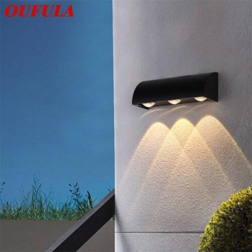 OUFULA LED Outdoor Wall Lamp Aluminum Modern Patio Wall Lamp Waterproof Creative Decorative For Porch Corridor Aisle