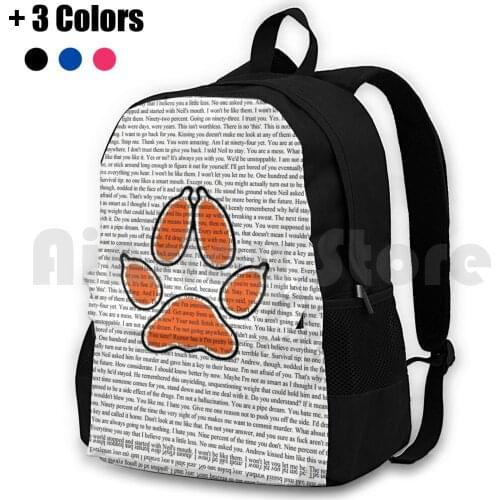 Andreil Quotes Outdoor Hiking Backpack Waterproof Camping Travel Andreil The Foxhole Court All For The Game Neil Josten Andrew