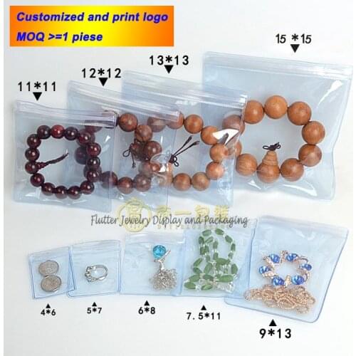 PVC Thicken Jewelry Packaging Bags Jewelry Ziplock Pouches Bracelet Necklace Packing Bag Plastic Gift Bags