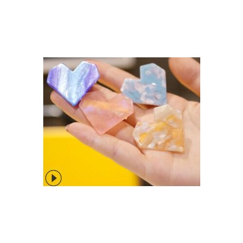 120pcs/lot DIY Simple Multi Acetic Acid Hair Clips Loving Heart Jelly Candy Hair Claws Hair Styling Tools Accessories HA814