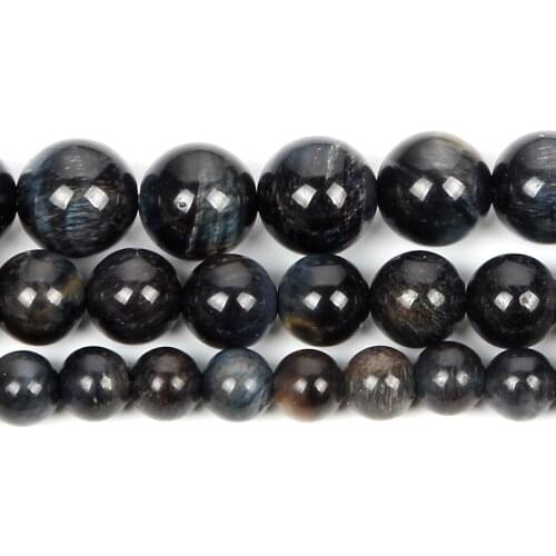 Natural Stone Star Blue Tiger Eye Viens Charm Round Loose Beads For Jewelry Making For Needlework Beads Diy Strand 6/8/10/12 MM