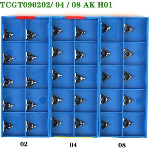 10pcs TCGT090204 TCGT090208 TCGT110204 AK H01 Carbide Insert CNC Lathe Turning Tools TCGT Blade Metal Cutting Tool for Aluminum