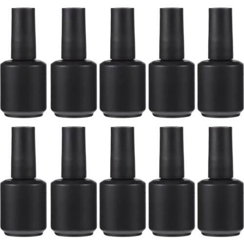 12PCS 15ML Glass Nail Varnish Empty Bottle Hairbrush Nail Polish Storage Bottle