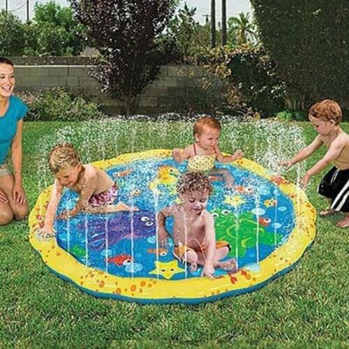 170CM PVC Summer Children Child Son Kids Play Mat Carpet Water Games Beach Mat Lawn Inflatable Sprinkler Cushion Toys For Fun