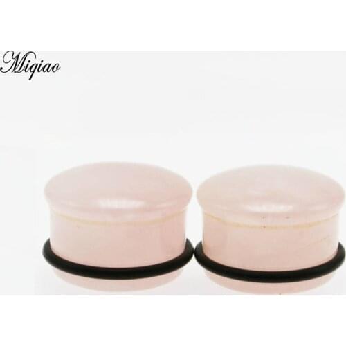 Miqiao 2pcs Fashion New Crystal Stone Ear Expander Wide Mushroom Head Powder Stick Human Body Piercing Jewelry 6-16mm