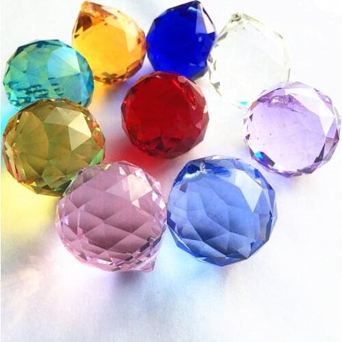 20PCS/lot Mixed Color 30mm AAA Top Quality Assorted Colours K9 Faceted Crystal Chandelier accessories ,Crystal Chandelier Ball