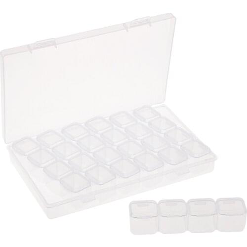 28x Compartments Clear Plastic Storage Box Jewelry Bead Organizer Container