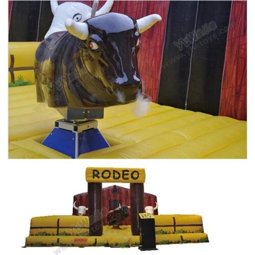 5*5 inflatable rodeo bull game Deluxe Mechanical bull games customized inflatable meltdown challenge games