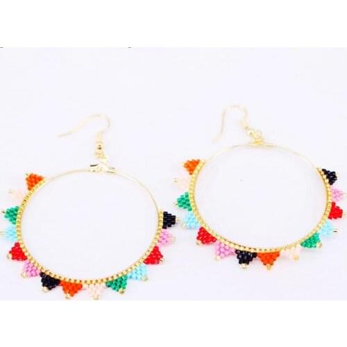 5Pair fashion Earrings Delica Rice Beads Earring Bohemian Boho Ethnic Drop Earrings Handmade Jewelry Gift