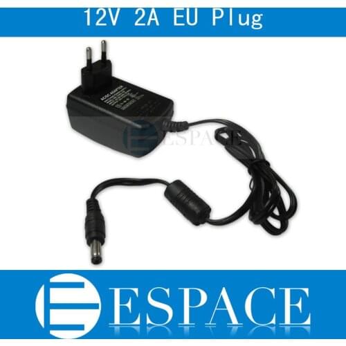 5piece/lot New 12V 2A Power Supply AC 100-240V To DC Adapter Plug For 3528 5050 Strip LED with EU/US plug free shipping