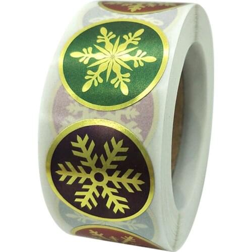 500pcs 6 Types Merry Christmas Stickers Snowflake Lables Stickers For Cards Envelope Packaging Business Scrapbooking Stationery