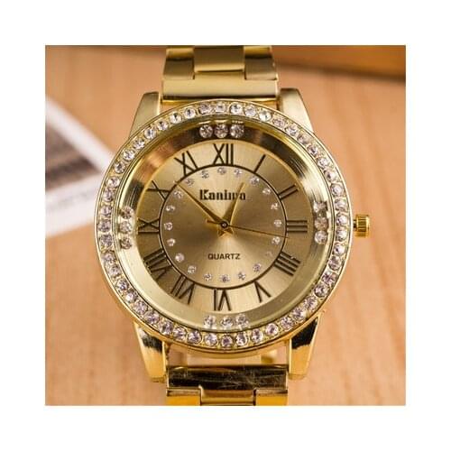 2020 New Luxury Gold Watch Women Rhinestone Watches All Stainless Steel Roman Ladies Casual Quartz Wristwatch relogio feminino