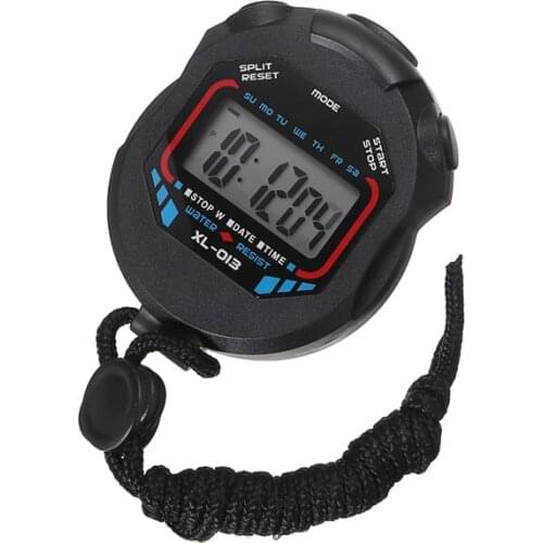 Digital Sport Stopwatch Counter Training Handheld Timer Running Chronograph Stop Watch Time Alarm Month Date Week Show
