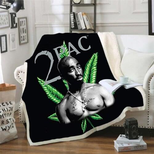 2pac Tupac Fleece Blanket Plush 3d Printed for Adults Sofa Sherpa Fleece Bedspread Wrap Throw Blanket style-1
