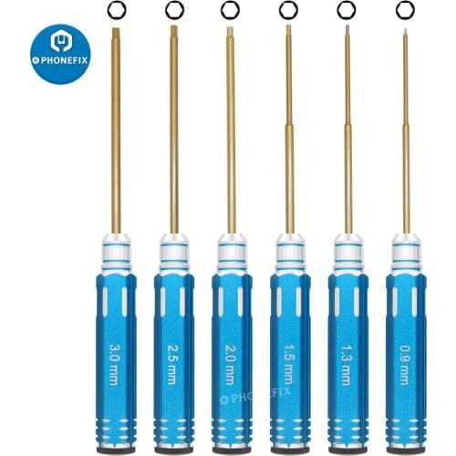 6 IN 1 RC Tools 0.9/1.3/1.5/2/2.5/3mm Hex Screwdriver RC Models Helicopter Quadcopter Car Drone Repair DIY Hand Tools